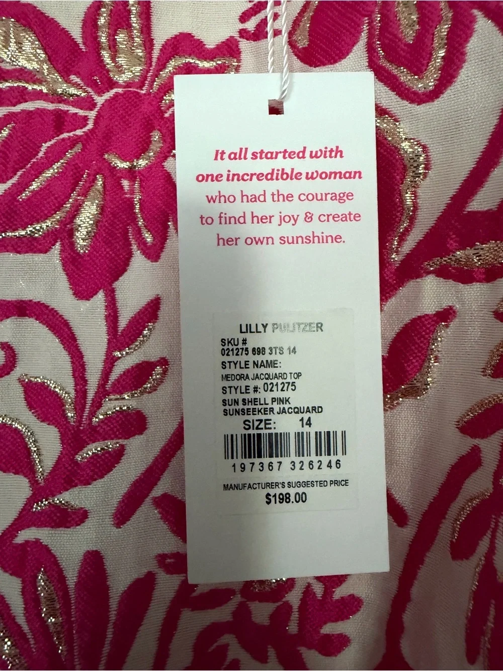 NWT Lilly Pulitzer Medora Jacquard Top in size 14 - original retail $198!